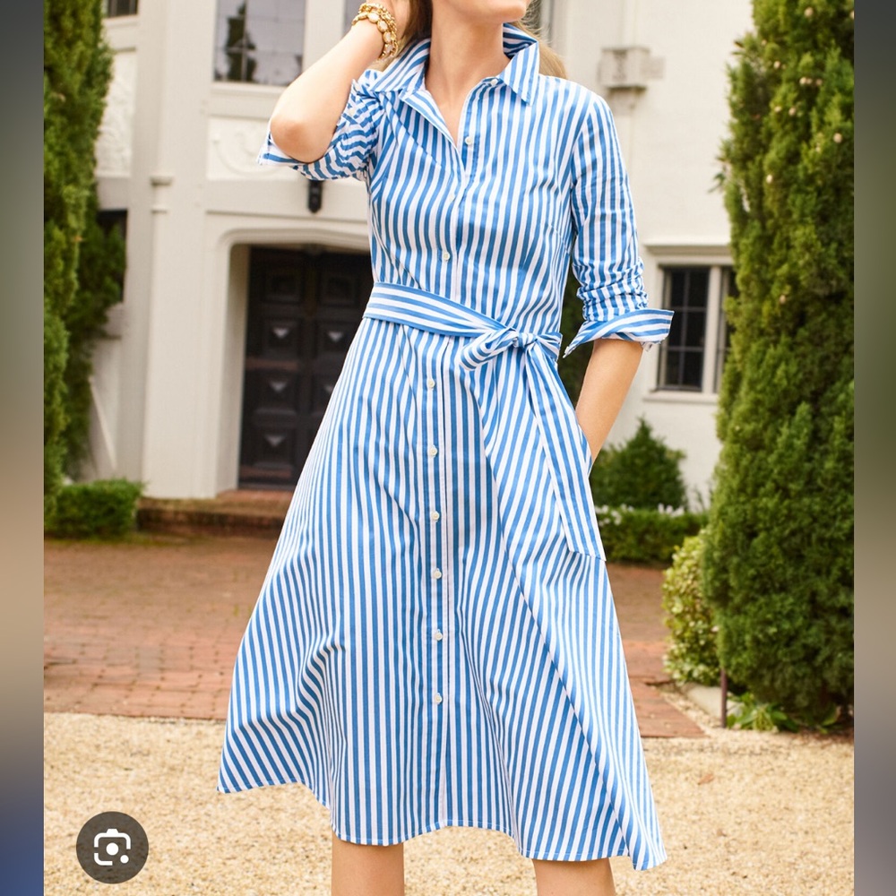 Talbots Blue and White Striped Dress